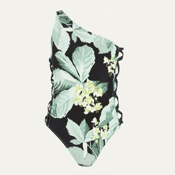 NORMA KAMALI One Shoulder X Mio Lace Up One Piece Swimsuit - Picture 3 of 10